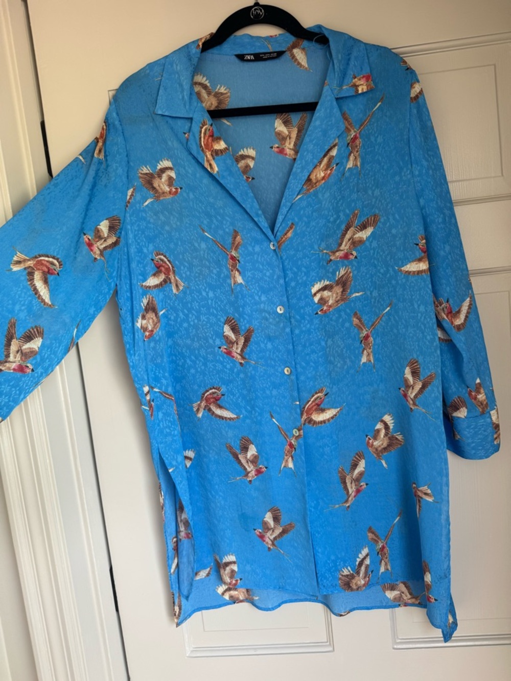 ZARA MATCHING SET Printed Oversized Shirt/Dress and paper bag shorts - Picture 7 of 11